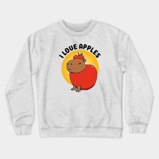 I love apples Capybara Crewneck Sweatshirt